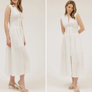 August Sky Front Zip Midi Dress